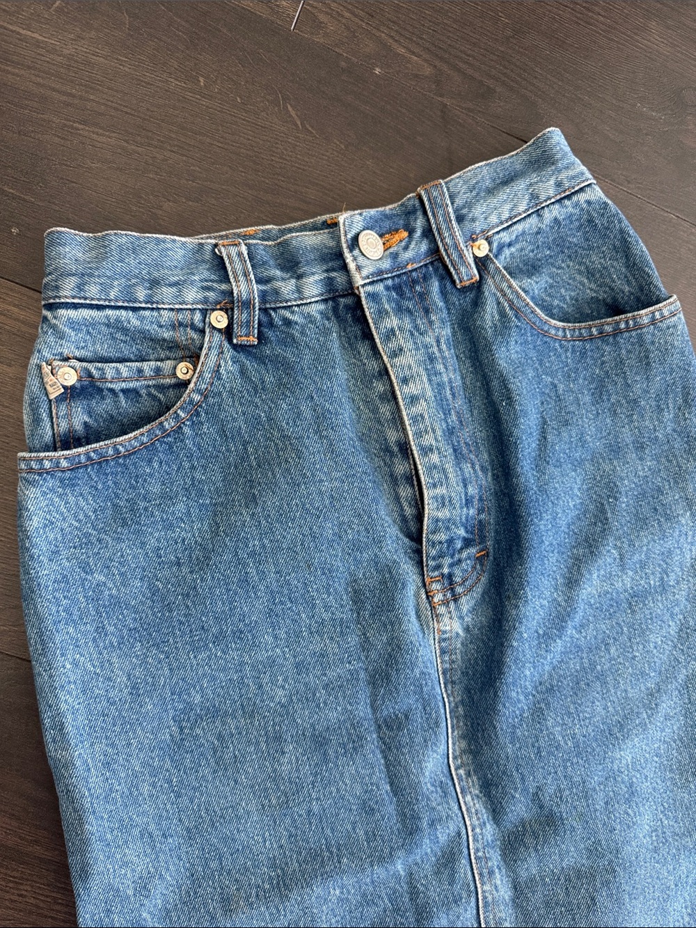 Polo Ralph Lauren Vintage Midi Denim Skirt 4 - Picture 2 of 6